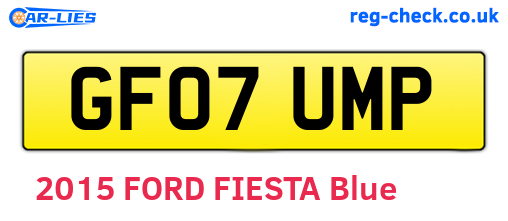 GF07UMP are the vehicle registration plates.