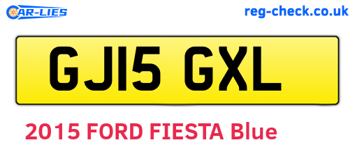 GJ15GXL are the vehicle registration plates.