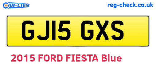 GJ15GXS are the vehicle registration plates.