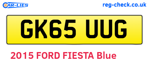 GK65UUG are the vehicle registration plates.
