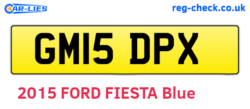 GM15DPX are the vehicle registration plates.