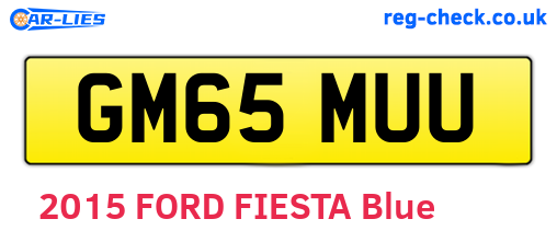 GM65MUU are the vehicle registration plates.