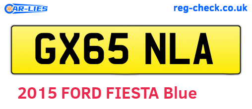 GX65NLA are the vehicle registration plates.