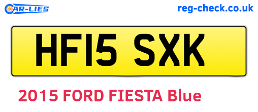 HF15SXK are the vehicle registration plates.