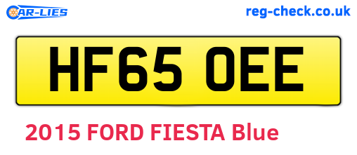 HF65OEE are the vehicle registration plates.