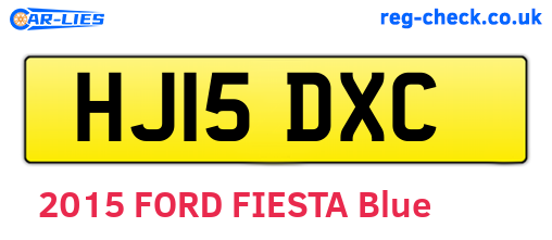 HJ15DXC are the vehicle registration plates.