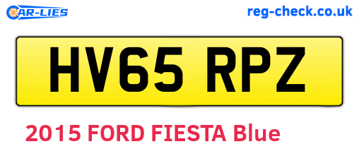 HV65RPZ are the vehicle registration plates.
