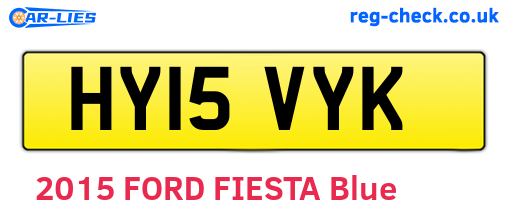 HY15VYK are the vehicle registration plates.