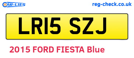 LR15SZJ are the vehicle registration plates.