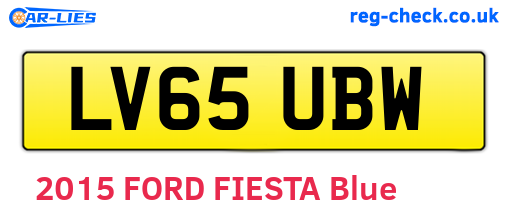 LV65UBW are the vehicle registration plates.