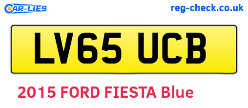 LV65UCB are the vehicle registration plates.