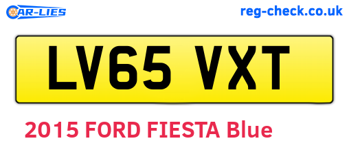 LV65VXT are the vehicle registration plates.