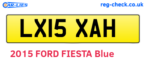 LX15XAH are the vehicle registration plates.