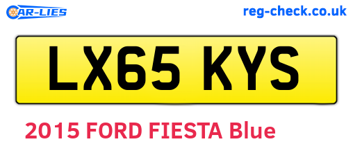 LX65KYS are the vehicle registration plates.