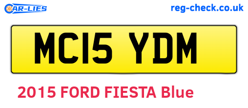MC15YDM are the vehicle registration plates.
