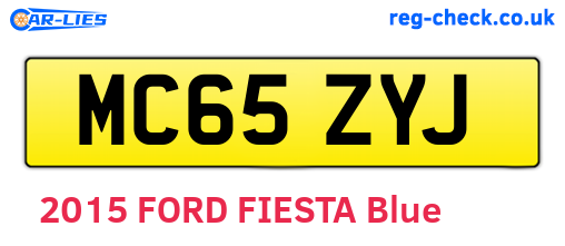 MC65ZYJ are the vehicle registration plates.