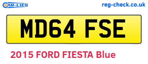 MD64FSE are the vehicle registration plates.