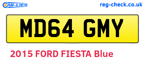 MD64GMY are the vehicle registration plates.
