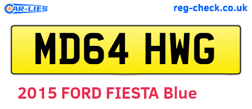 MD64HWG are the vehicle registration plates.