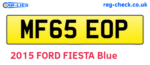 MF65EOP are the vehicle registration plates.
