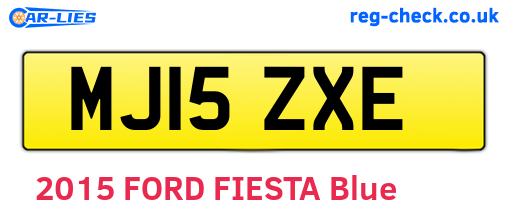 MJ15ZXE are the vehicle registration plates.