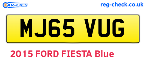 MJ65VUG are the vehicle registration plates.