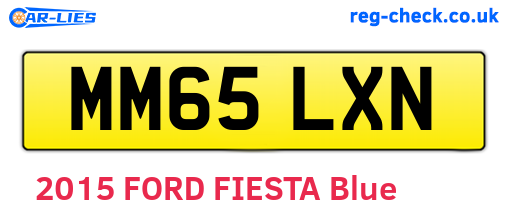 MM65LXN are the vehicle registration plates.
