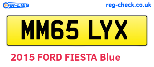 MM65LYX are the vehicle registration plates.