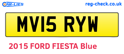 MV15RYW are the vehicle registration plates.