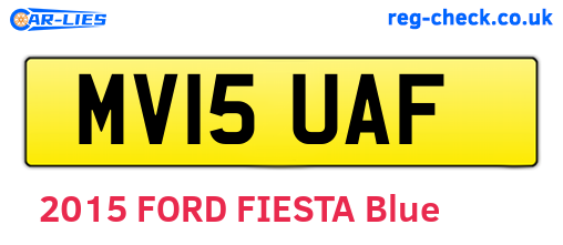 MV15UAF are the vehicle registration plates.