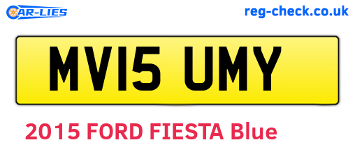 MV15UMY are the vehicle registration plates.