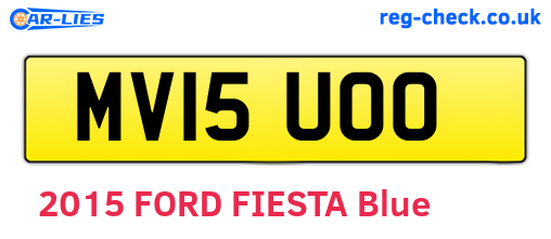 MV15UOO are the vehicle registration plates.