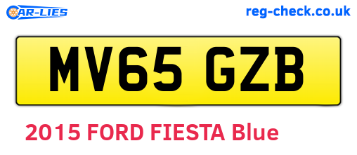MV65GZB are the vehicle registration plates.