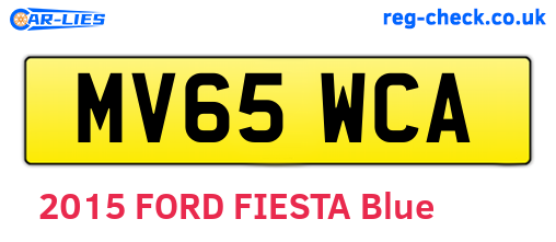 MV65WCA are the vehicle registration plates.