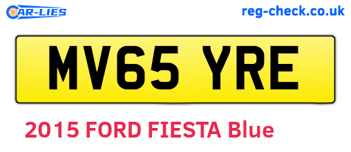 MV65YRE are the vehicle registration plates.