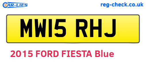 MW15RHJ are the vehicle registration plates.