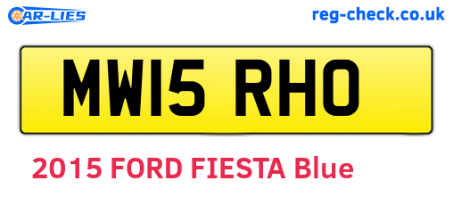 MW15RHO are the vehicle registration plates.
