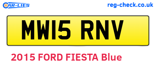 MW15RNV are the vehicle registration plates.