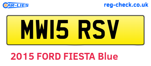 MW15RSV are the vehicle registration plates.