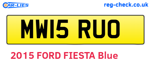 MW15RUO are the vehicle registration plates.