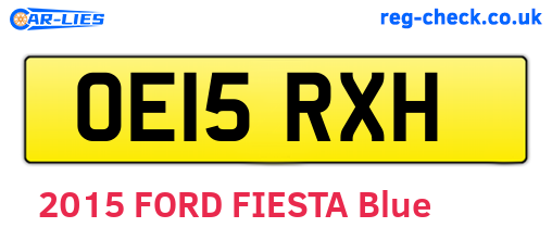 OE15RXH are the vehicle registration plates.