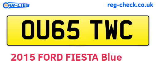 OU65TWC are the vehicle registration plates.