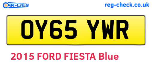 OY65YWR are the vehicle registration plates.