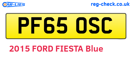 PF65OSC are the vehicle registration plates.