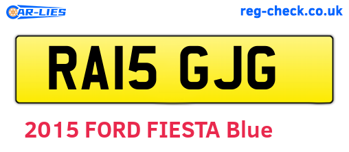 RA15GJG are the vehicle registration plates.