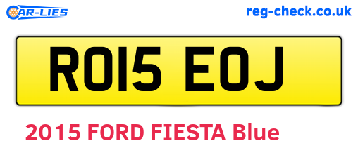 RO15EOJ are the vehicle registration plates.