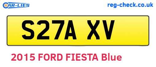 S27AXV are the vehicle registration plates.
