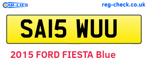 SA15WUU are the vehicle registration plates.