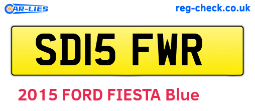 SD15FWR are the vehicle registration plates.