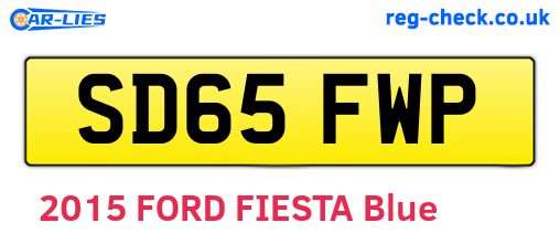 SD65FWP are the vehicle registration plates.